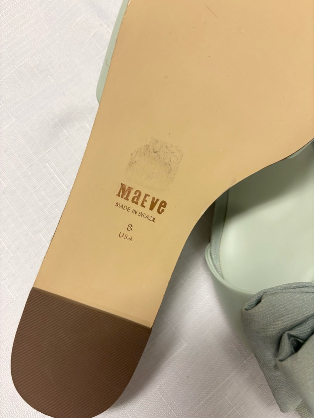 Maeve Pale Mint Bow Slide Mules size 8 - Picture 5 of 6